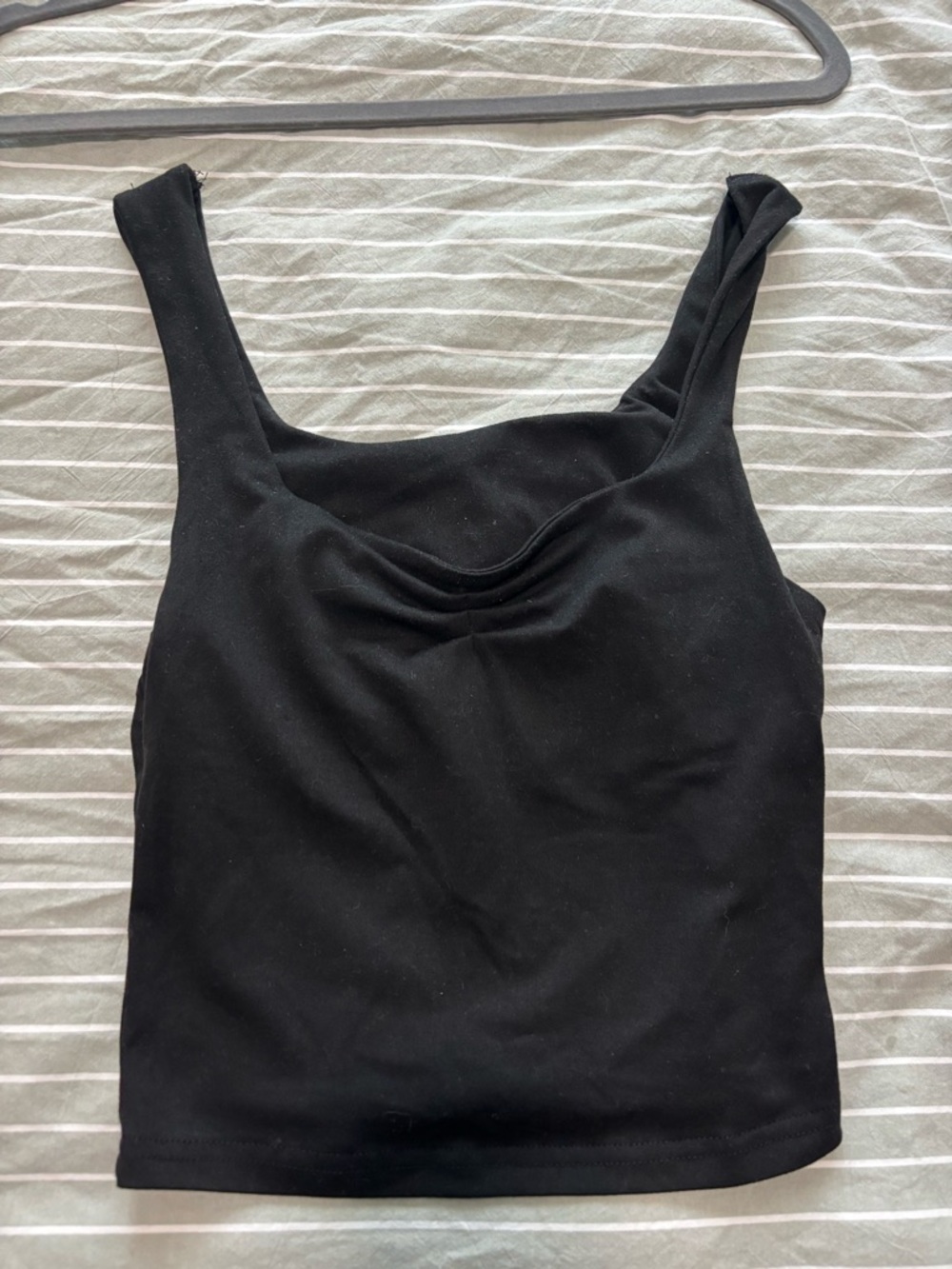 Classic Black Ruched Front Tank Top - Women